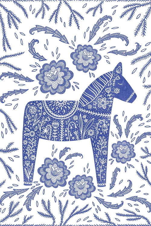 Swedish Blue Dala Horse