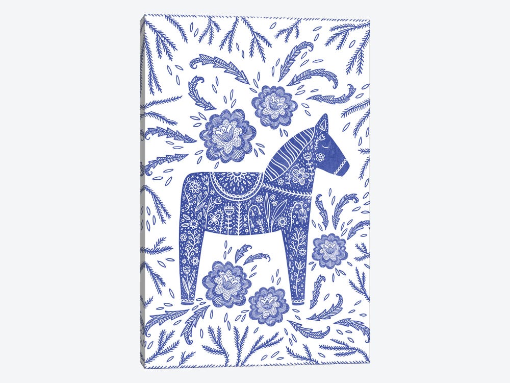 Swedish Blue Dala Horse by Nic Squirrell 1-piece Art Print