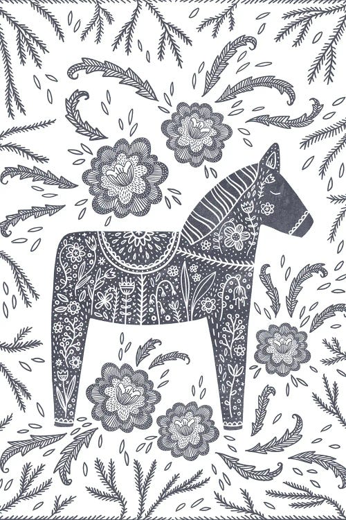 Swedish Grey Dala Horse