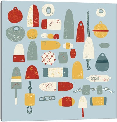 Fishing Floats Canvas Art Print - Nic Squirrell