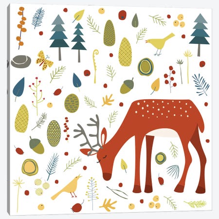 Oh Deer Canvas Print #NSQ197} by Nic Squirrell Canvas Wall Art