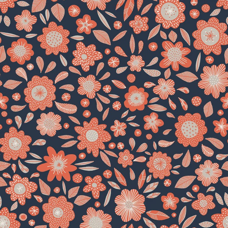 Orange Flowers In The Dark