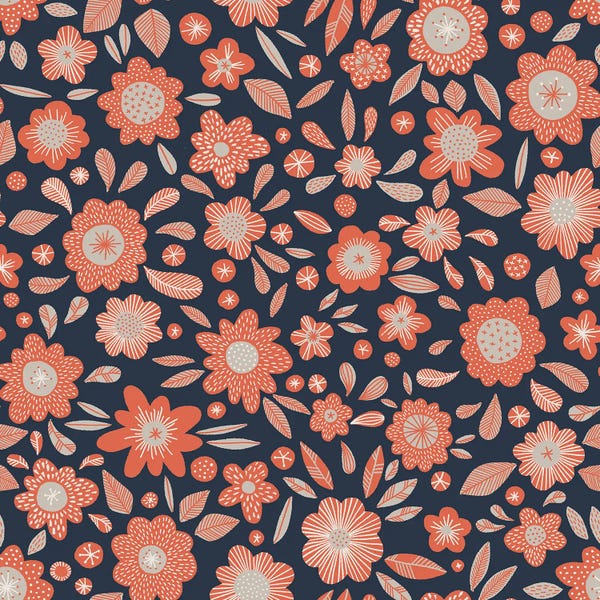 Orange Flowers In The Dark