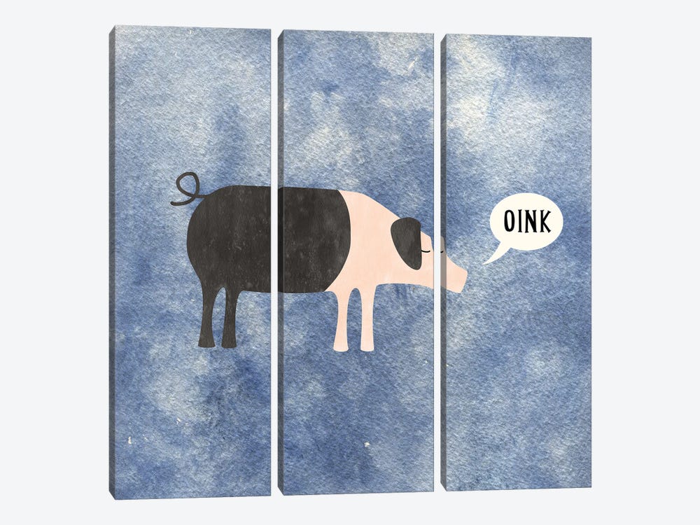 Oink Said The Pig by Nic Squirrell 3-piece Canvas Art Print