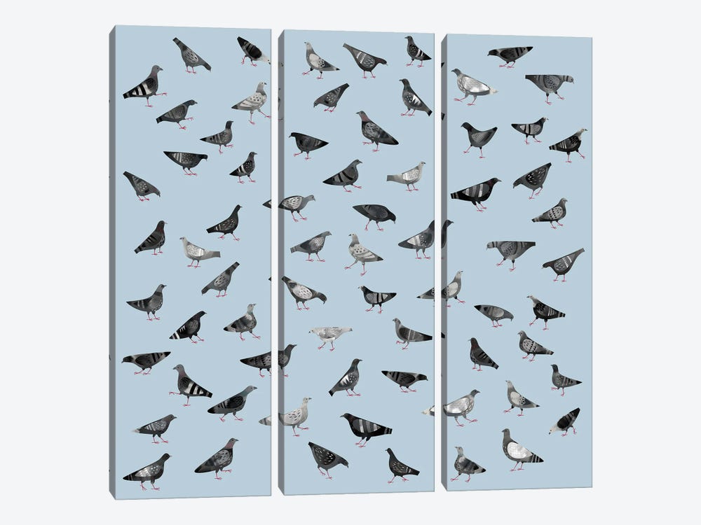 Pigeons Marching About Randomly by Nic Squirrell 3-piece Art Print