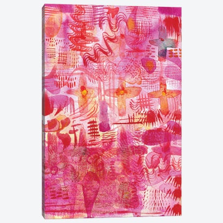 Pink Ink Watercolor Abstract Canvas Print #NSQ212} by Nic Squirrell Canvas Art