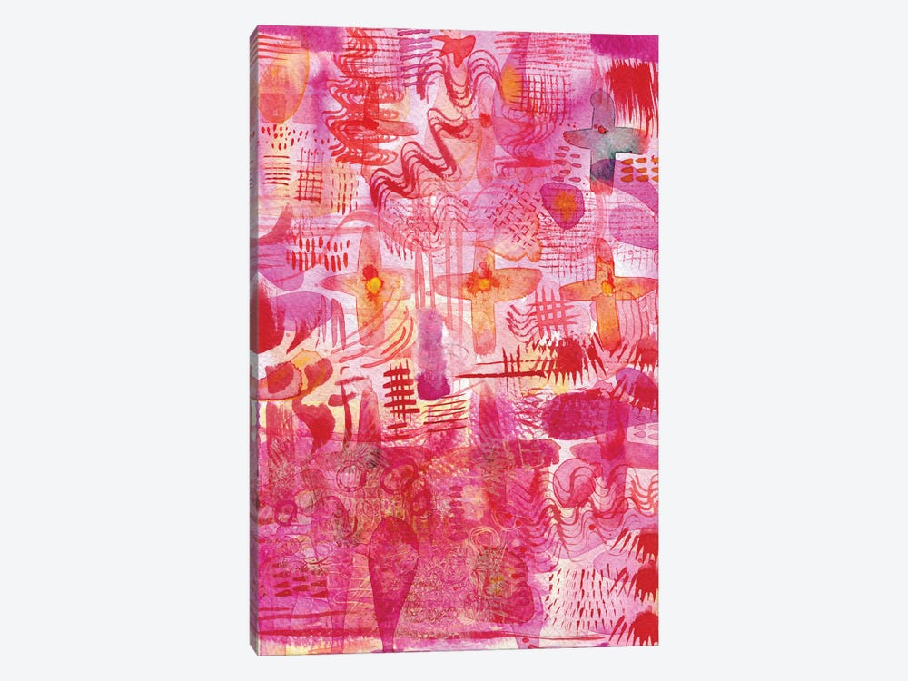 Pink Ink Watercolor Abstract by Nic Squirrell 1-piece Canvas Print