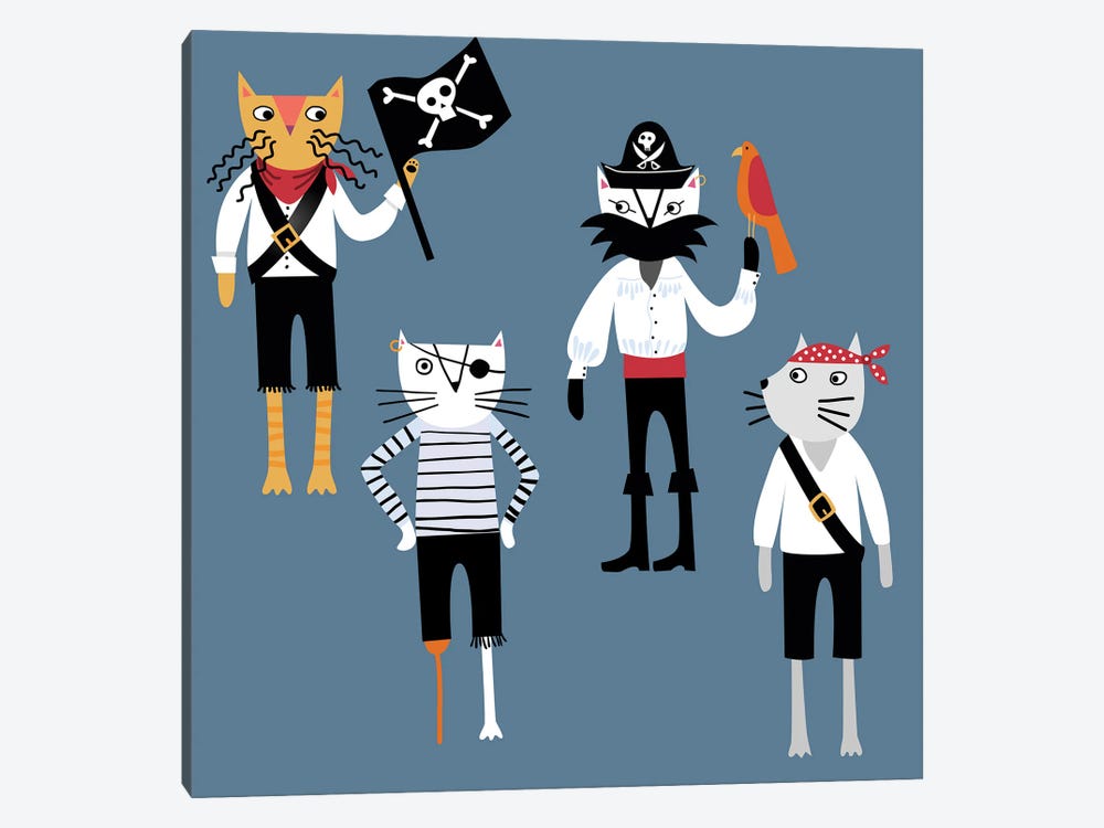 Pirate Cats by Nic Squirrell 1-piece Canvas Art