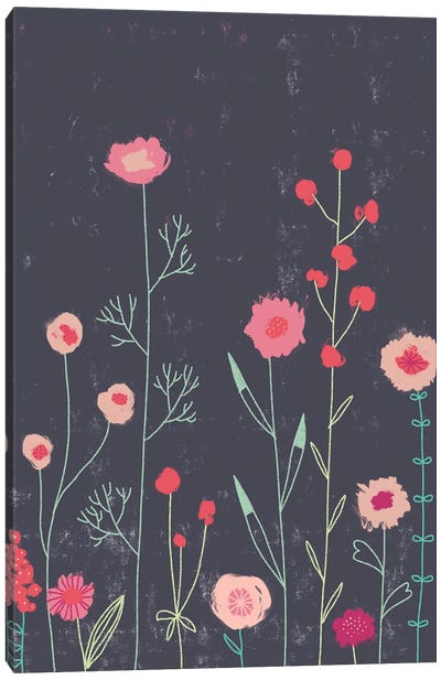 Plymouth Flowers Dark Canvas Art Print - Nic Squirrell