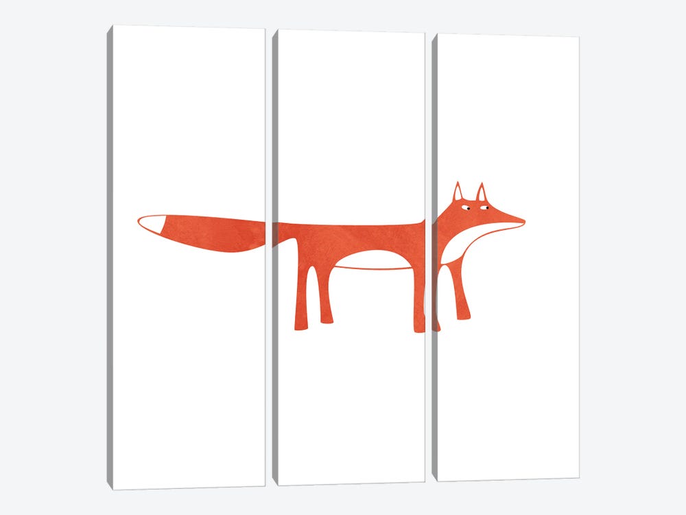 Red Fox by Nic Squirrell 3-piece Canvas Art Print