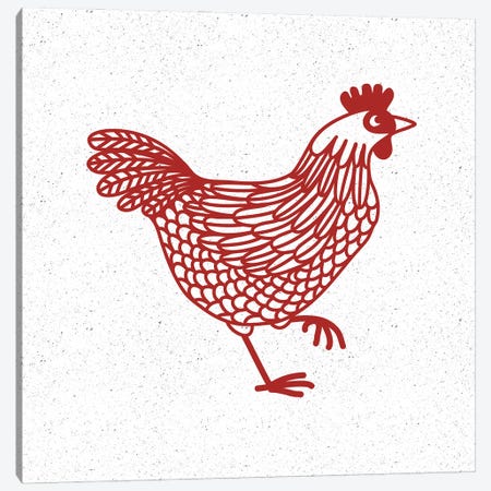Red Hen Canvas Print #NSQ224} by Nic Squirrell Canvas Wall Art