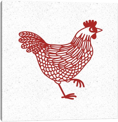 Red Hen Canvas Art Print - Nic Squirrell