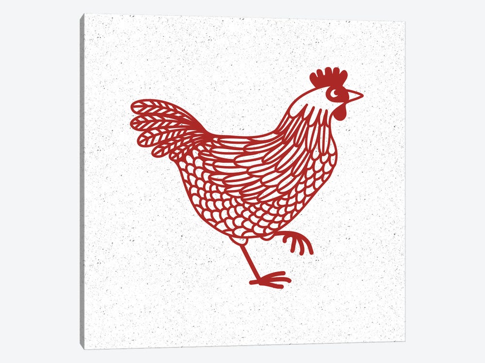 Red Hen by Nic Squirrell 1-piece Canvas Wall Art
