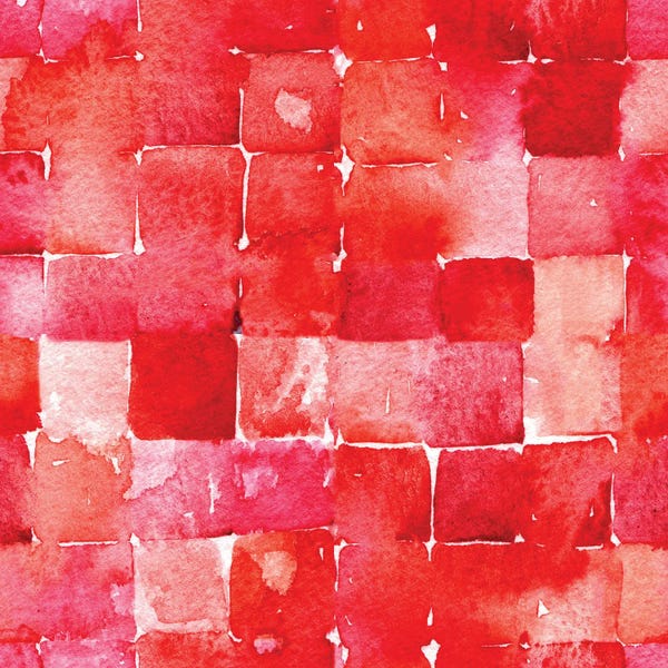 Nic Squirrell: Red Watercolor Squares by Nic Squirrell