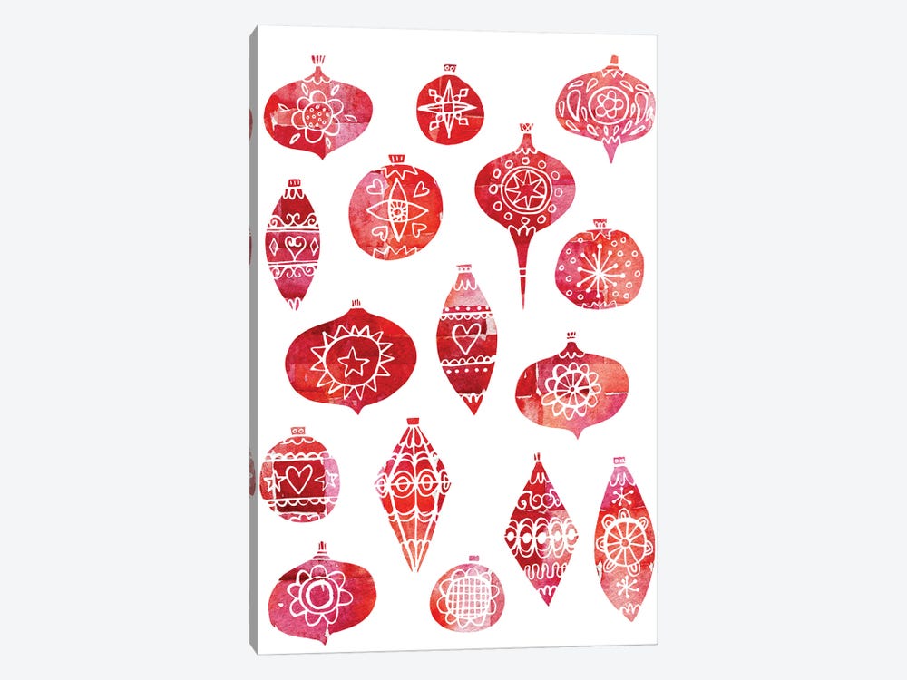 Retro Christmas Ornaments by Nic Squirrell 1-piece Art Print