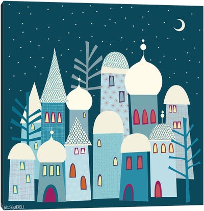 Snowy Rooftops Canvas Art Print - Nic Squirrell