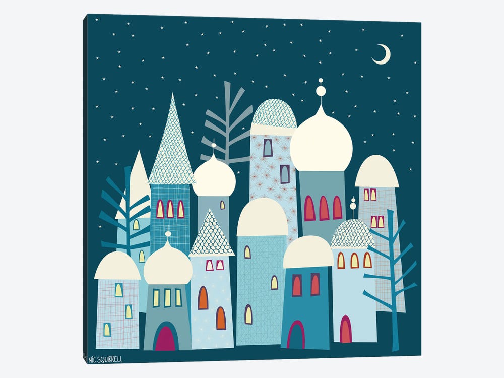 Snowy Rooftops by Nic Squirrell 1-piece Canvas Print