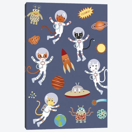 Space Cats Canvas Print #NSQ246} by Nic Squirrell Canvas Artwork