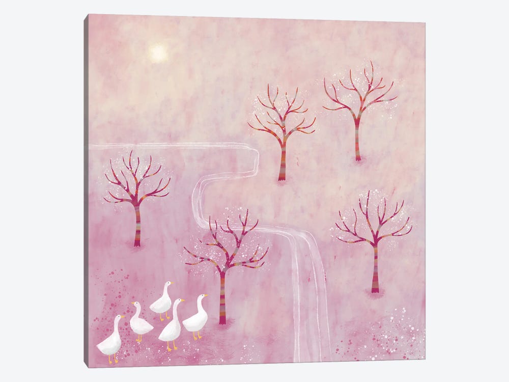 Geese In The Orchard by Nic Squirrell 1-piece Art Print