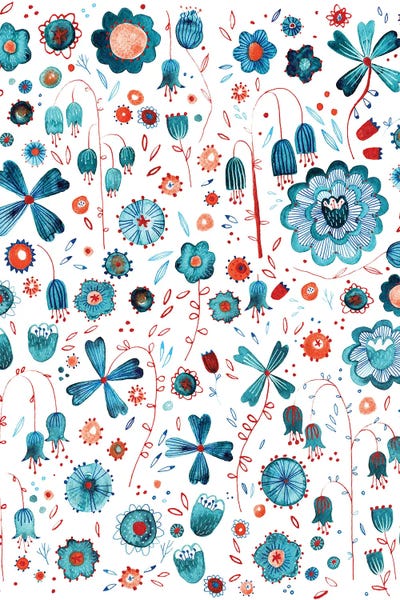Teal Flower Garden