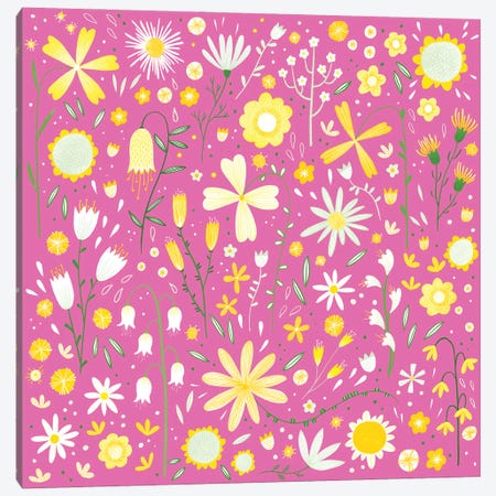 Fresh Flowers Pink Canvas Print #NSQ277} by Nic Squirrell Art Print