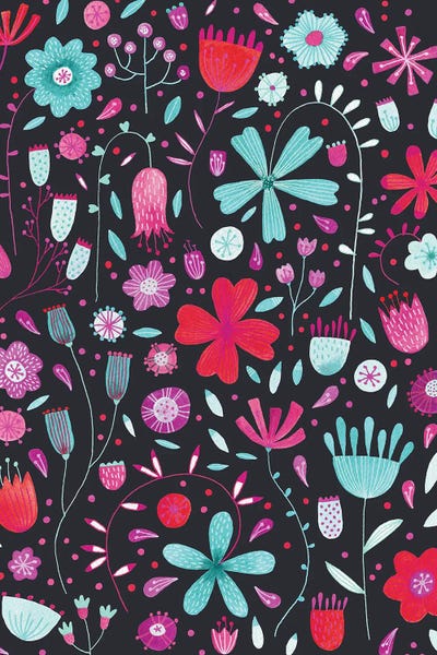 English Meadow Teal Dark by Nic Squirrell framed wall art