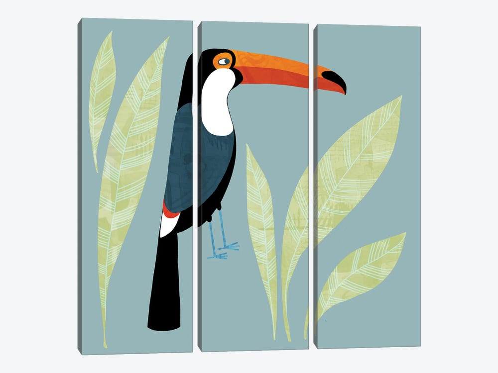 Toucan Blue by Nic Squirrell 3-piece Canvas Wall Art
