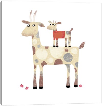 Goats Canvas Art Print - Nic Squirrell