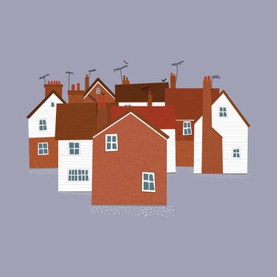 English Houses by Nic Squirrell multi panel art
