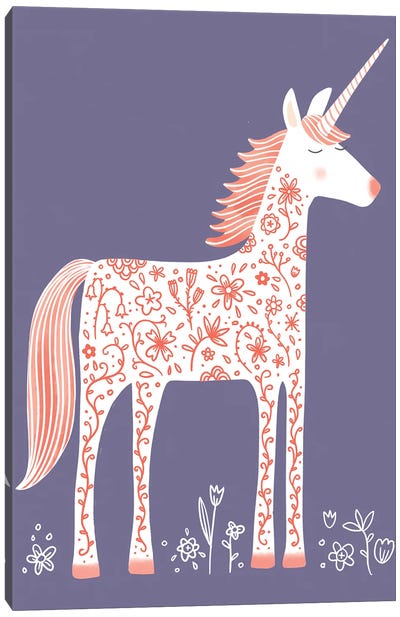 Unicorn Canvas Art Print - Nic Squirrell