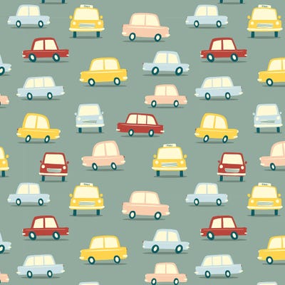 Vintage Car Traffic Jam by Nic Squirrell multi panel art