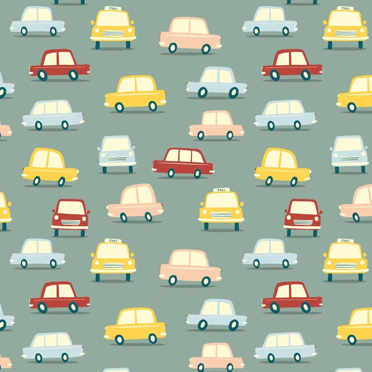 Vintage Car Traffic Jam by Nic Squirrell wall art