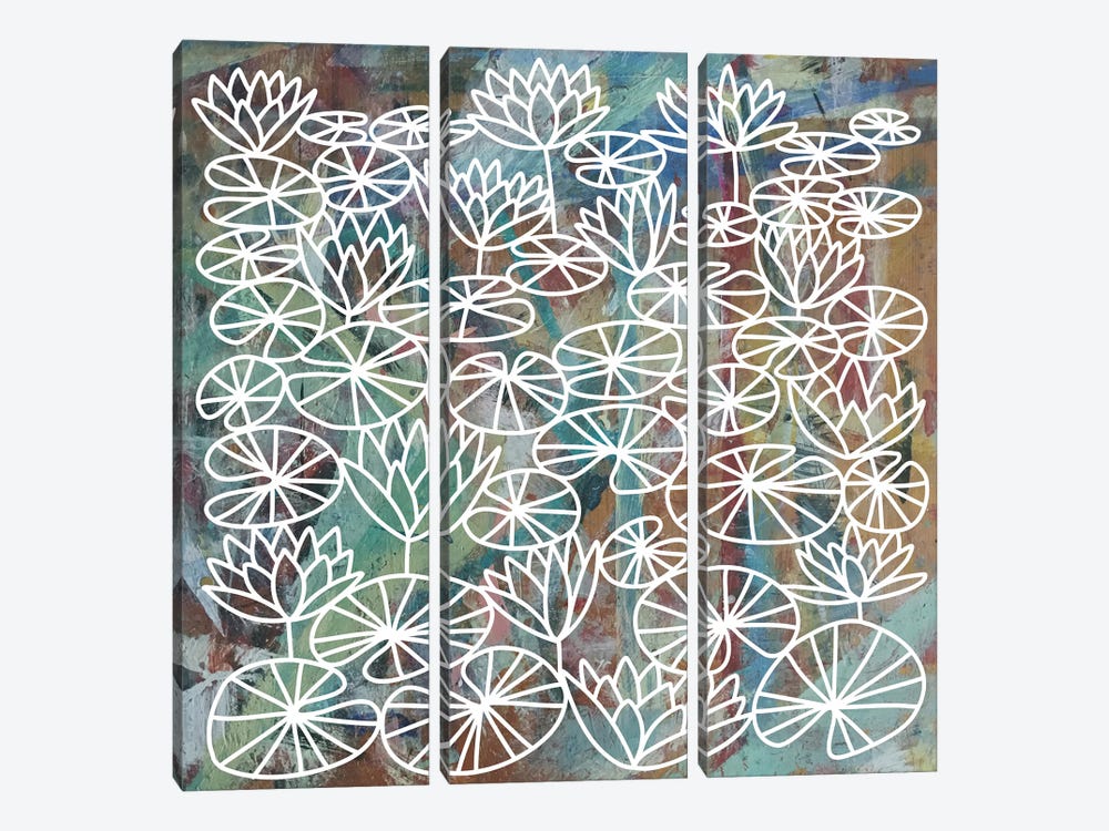 Waterlilies by Nic Squirrell 3-piece Canvas Art