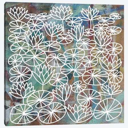 Waterlilies Canvas Print #NSQ299} by Nic Squirrell Canvas Wall Art