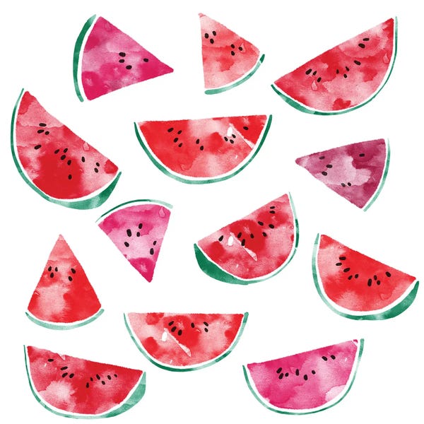 Melons: Watermelon Watercolor by Nic Squirrell