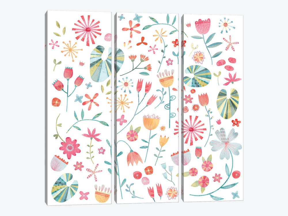Wayside Flowers by Nic Squirrell 3-piece Art Print