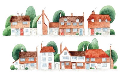 Winchelsea Houses by Nic Squirrell framed wall art