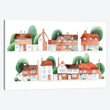 Winchelsea Houses Canvas Print #NSQ311} by Nic Squirrell Art Print