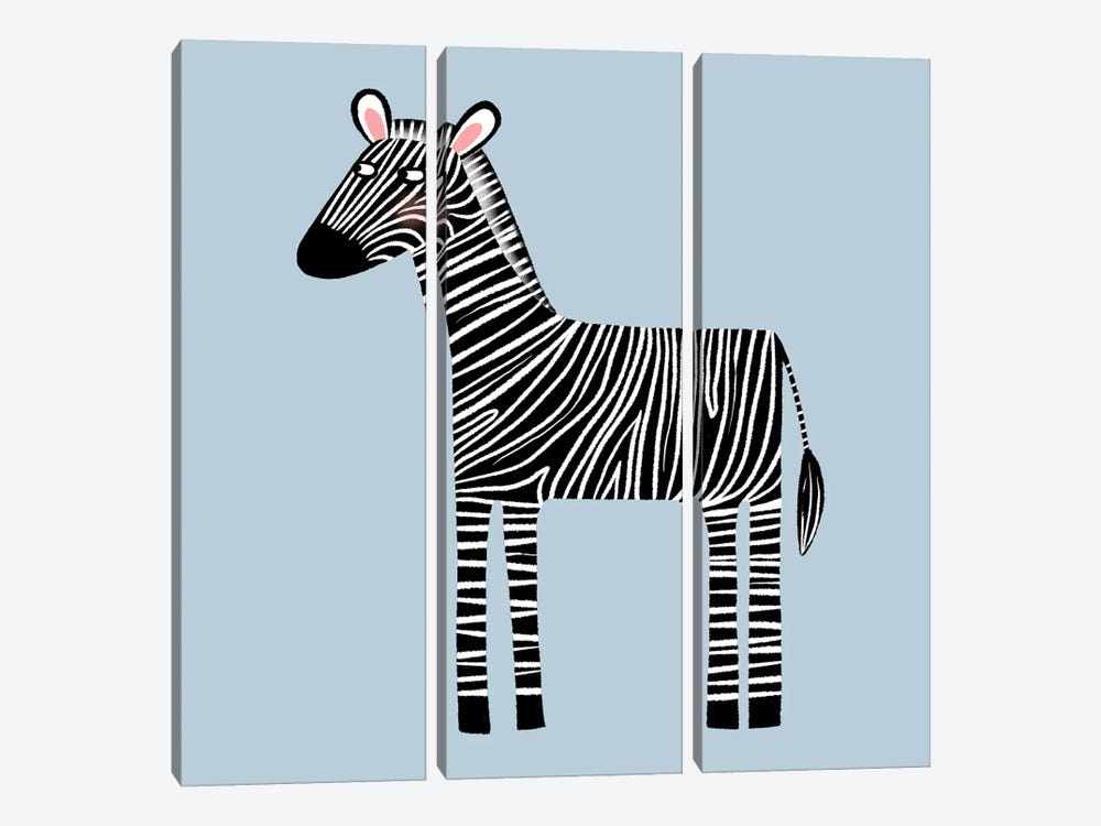 Zebra by Nic Squirrell 3-piece Canvas Print