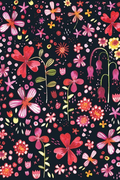 Overgrown Garden Dark by Nic Squirrell multi panel art