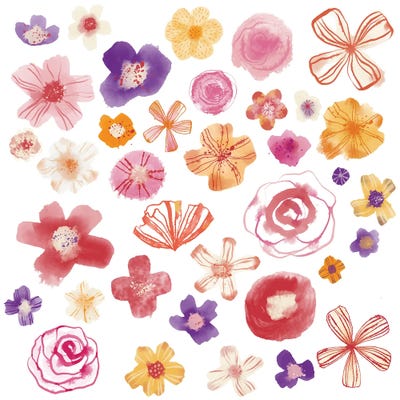 Fresh Watercolor Wildflowers by Nic Squirrell canvas print