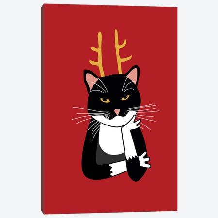 Sarcastic Christmas Cat Canvas Print #NSQ319} by Nic Squirrell Canvas Art Print