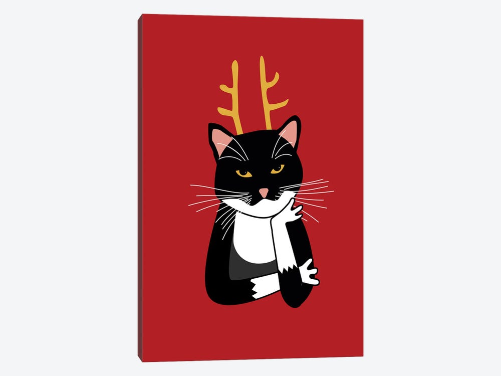 Sarcastic Christmas Cat by Nic Squirrell 1-piece Canvas Art Print
