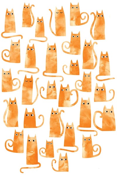 Ginger Cats Watercolor by Nic Squirrell multi panel art
