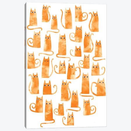 Ginger Cats Watercolor Canvas Print #NSQ325} by Nic Squirrell Art Print
