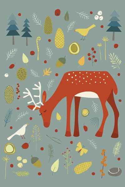 Mid-Century Modern Animals: Hello Deer! by Nic Squirrell