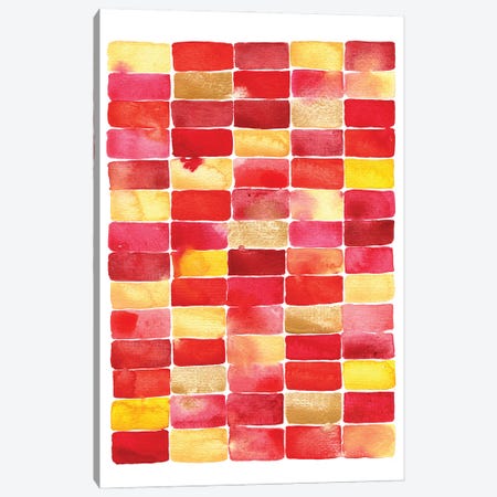 Red Yellow & Gold Geometric Canvas Print #NSQ57} by Nic Squirrell Canvas Wall Art