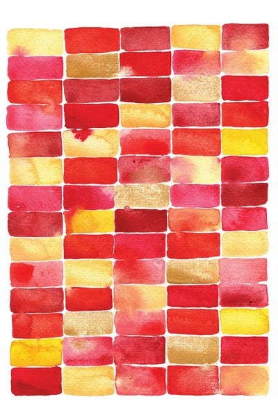 Shape Up: Red Yellow & Gold Geometric by Nic Squirrell