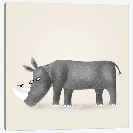 Rhino Canvas Print #NSQ58} by Nic Squirrell Canvas Print