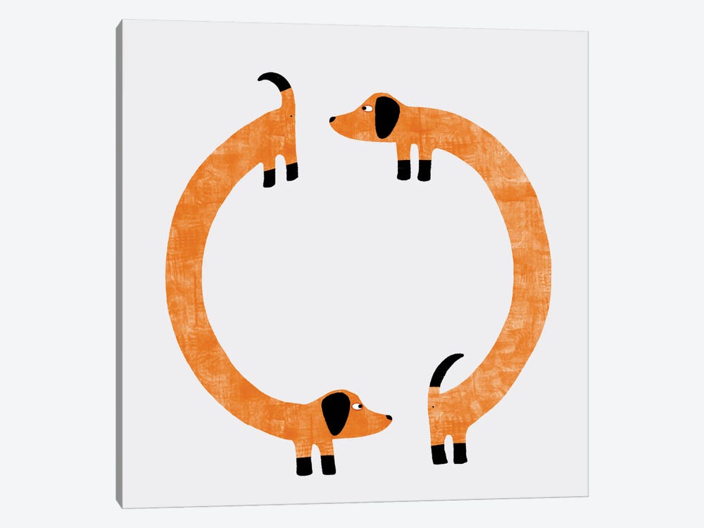 Sausage Dog Perpetual Motion by Nic Squirrell 1-piece Canvas Print